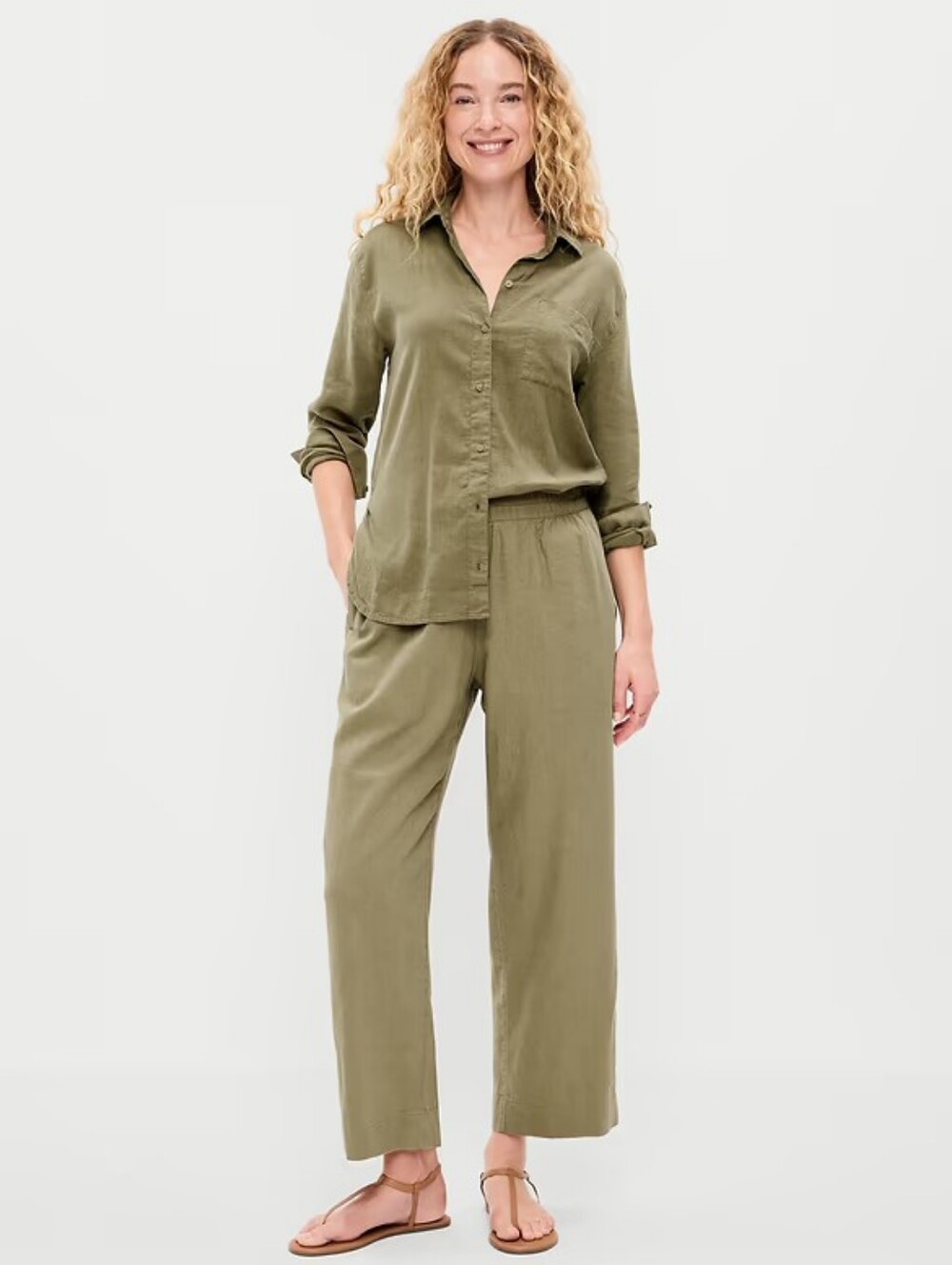 Old Navy Wide Leg Pants Womens XXL Green NEW !